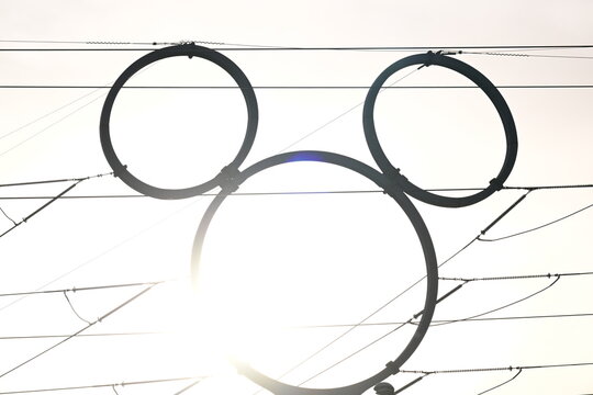 Mickey Mouse utility electric pole for utilities visible from I-4, in Orlando, Florida