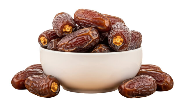 Dates in a white bowl.