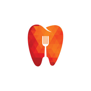 Dental food logo design template.