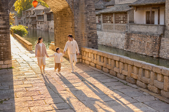 Happy young family making the most of their adventure
