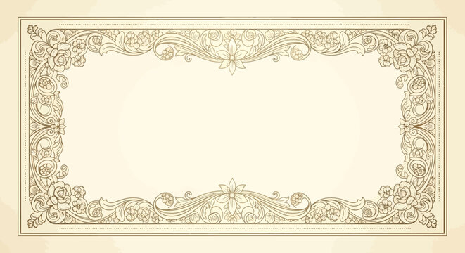 Ornate Vintage Frame with Floral Decorations.