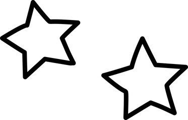 Obraz premium Two Stars Line Art Illustration