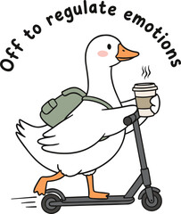Off to Regulate Emotions SVG, goose scooter SVG, Goose SVG, Off to Regulate Emotions Goose SVG © Samuel