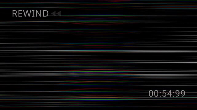 Premium Vintage VHS defects noise overlay. 4K analog VCR rewind signal with CRT artifacts. Cinematic static distortion for retro motion graphics