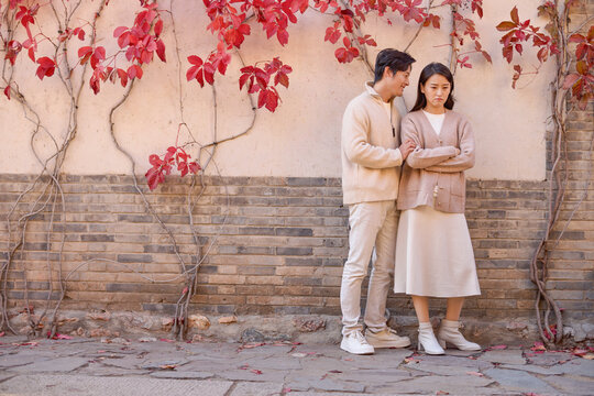 Young couple having a disagreement.