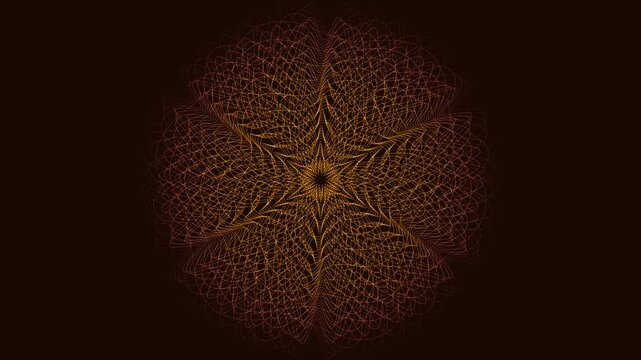 Seamless 4K loop of Cymatic Svadhisthana Sacral Chakra sacred geometry breathing slowly. Ideal for meditation, yoga studios, VJ sets, trance visuals, sound bath sessions, and frequency healing.