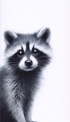 Obraz premium A Cute Raccoon watercolor art print, Ai generated image