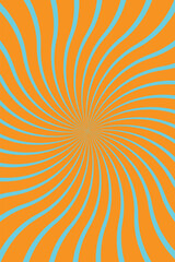 Fototapeta premium A vibrant and energetic abstract background features swirling orange and blue lines radiating from the center