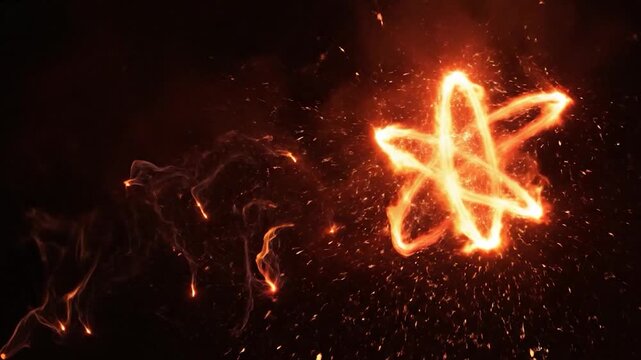 Glowing orange sparks flying through air.