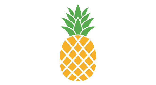 Stylized pineapple illustration with a vibrant green crown and golden body