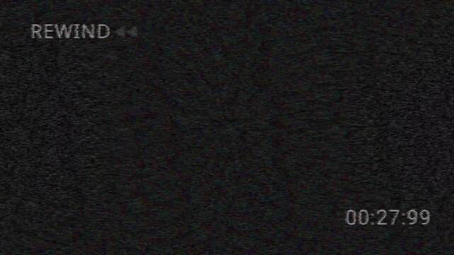 High-end Vintage VHS defects noise for transitions. 4K VCR rewind signal with magnetic artifacts. Realistic analog tape damage for retro aesthetics