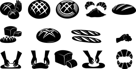 Collection of dinosaur silhouettes featuring Tyrannosaurus Rex Triceratops Stegosaurus Pterodactyl and various prehistoric reptiles isolated on white background for educational graphic design © Suronjit