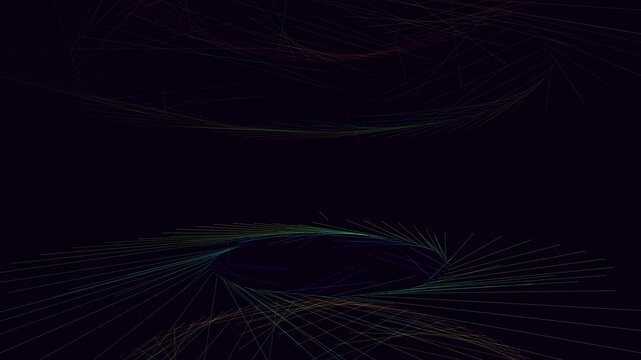 Seamless 4K loop of a microscopic holographic quantum chip blueprint with chaotic hyper-velocity glitch artifacts. Represents system corruption and data loss. Perfect for tech presentations and UI.