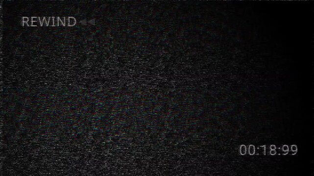 Realistic Vintage VHS defects noise. 4K analog VCR rewind signal with magnetic tape artifacts. Premium cinematic CRT glitch for retro video projects