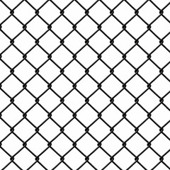 Fototapeta premium Black Chain Link Fence Seamless Pattern