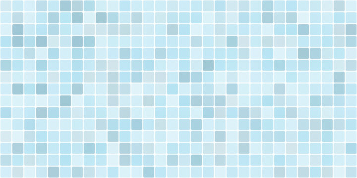 Tiles in the bathroom or swimming pool, Blue tile wall interior of kitchen or bathroom, Classic ceramic pattern background. vector design template