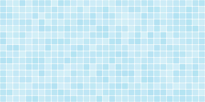 Tiles in the bathroom or swimming pool, Blue tile wall interior of kitchen or bathroom, Classic ceramic pattern background. vector design template