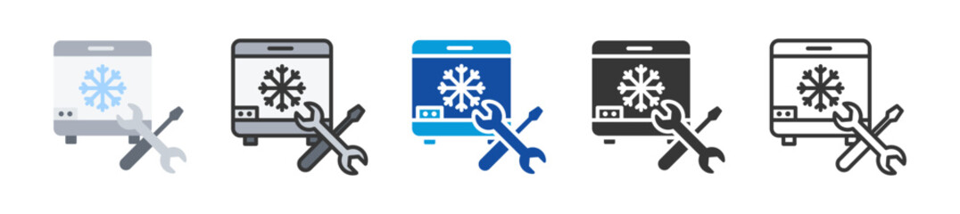 freezer icon set multi style various collection