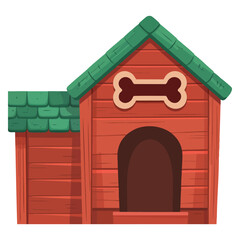 Cartoon dog pet kennel vector icon puppy house cute doghouse perfect for pet care shelter veterinary clinic and animal home illustration