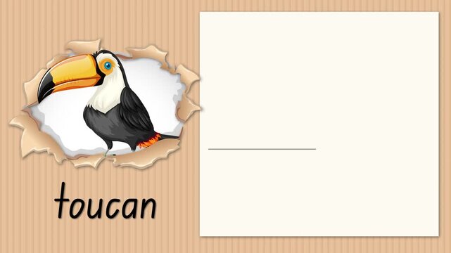 Educational Alphabet Animation for Letter T with Toucan Illustration