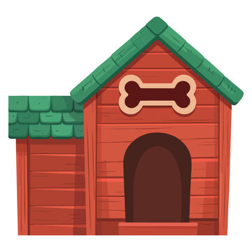 Cartoon dog pet kennel vector icon puppy house cute doghouse perfect for pet care shelter veterinary clinic and animal home illustration