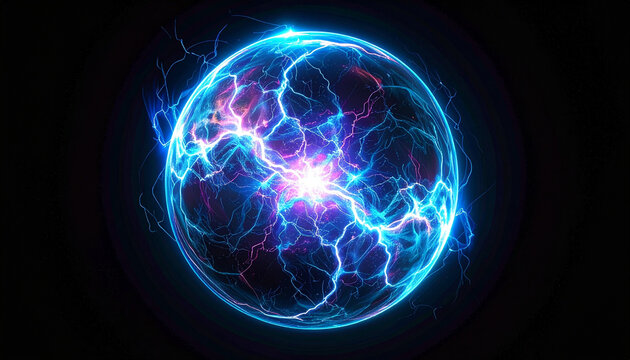 plasma ball on black background