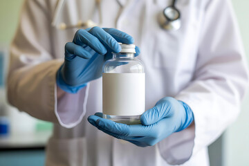 Obraz premium Medicine and Healthcare: Inside a Pharmaceuticals Laboratory with a Medical Professional Leading Science Innovation and Vaccine Development through Safe Clinical Trials