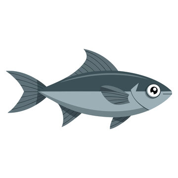 Marine and sea underwater common fish flat style illustration aquatic series design