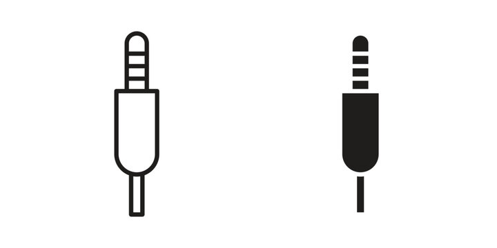 Audio jack icon symbol, logo illustration. Vector graphics web design.