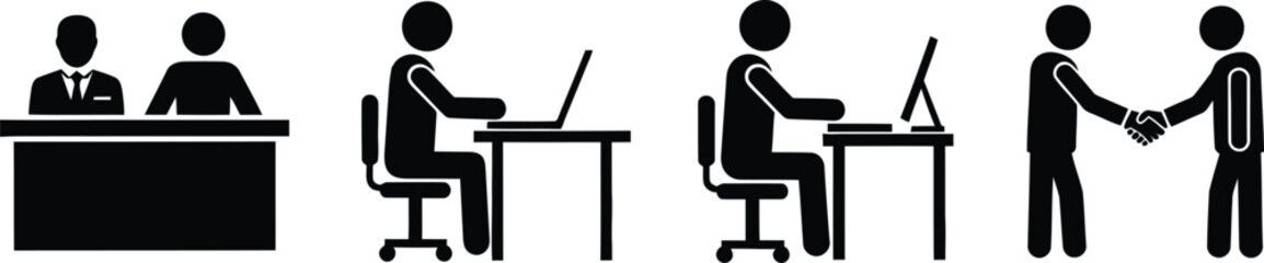 Fototapeta premium Business people working and collaborating in an office setting
