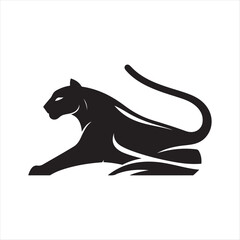 Fototapeta premium panther abstract silhouette outline logo design concept illustration idea