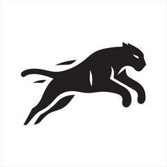 Fototapeta premium panther abstract silhouette outline logo design concept illustration idea