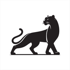 Obraz premium panther abstract silhouette outline logo design concept illustration idea