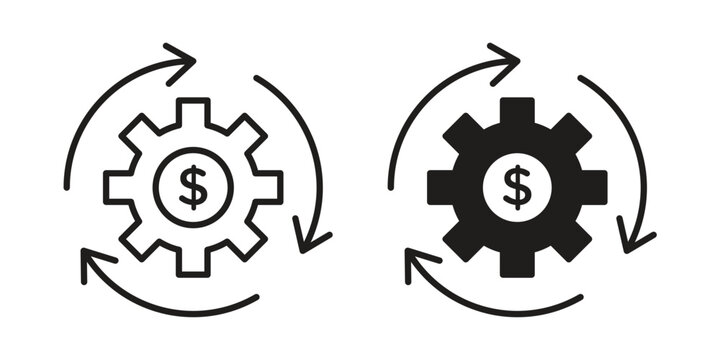Business model icon symbol, logo illustration. Vector graphics web design.