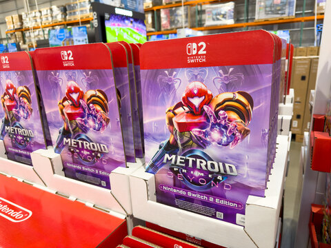 Metroid Dread Nintendo Switch Video Game Case Display Costco Electronics Section
