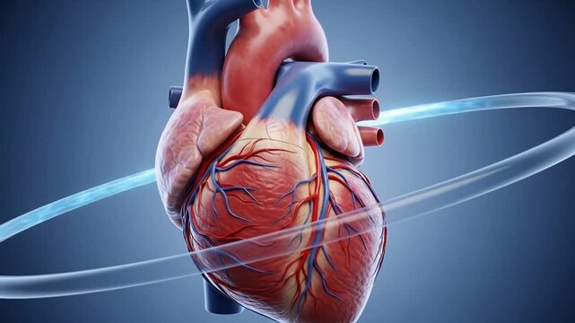 Animated Human Heart Model with Flowing Aura for Medical and Scientific Visualization purposes
