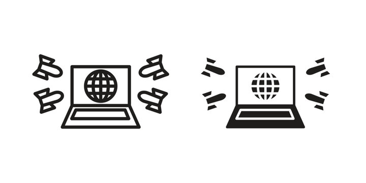 Ddos icon symbol, logo illustration. Vector graphics web design.
