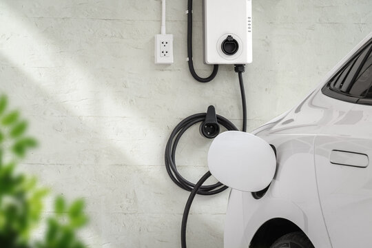 Electric Car Charging at Home Wall Charger Station