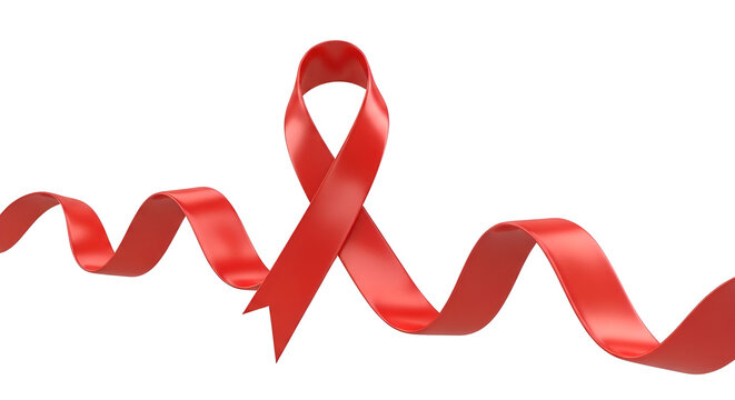 Red ribbon clipart for AIDS awareness and health campaigns