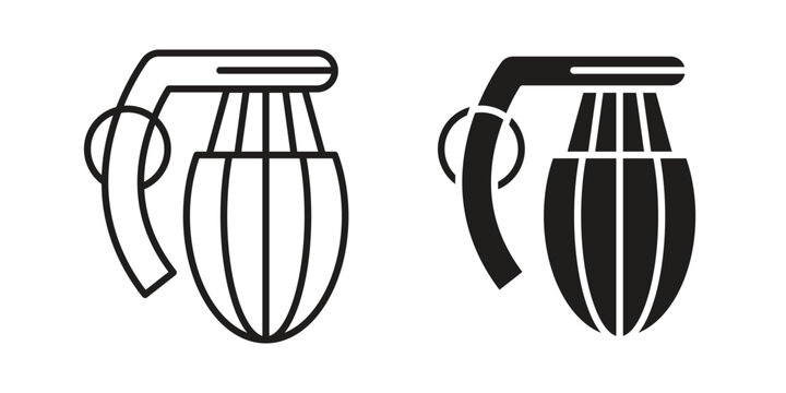 Hand grenade icon symbol, logo illustration. Vector graphics web design.