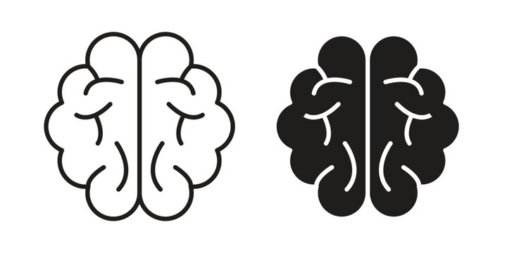Human brain icon symbol, logo illustration. Vector graphics web design.