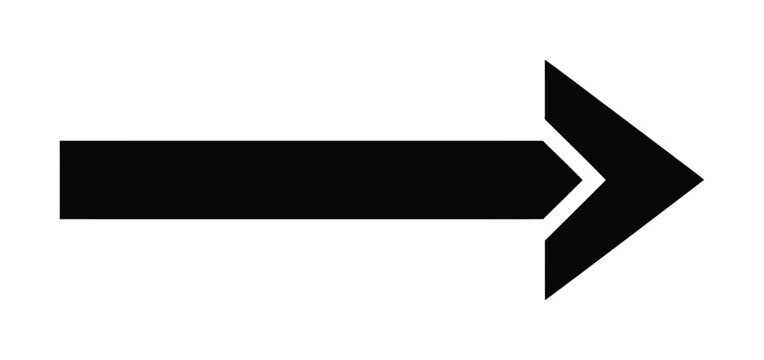 This vector arrow features a solid arrowhead pointing to the right