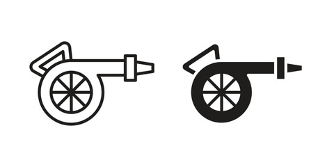 Fototapeta premium Leaf blower icon symbol, logo illustration. Vector graphics web design.