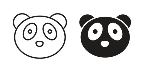 Fototapeta premium Panda icon symbol, logo illustration. Vector graphics web design.