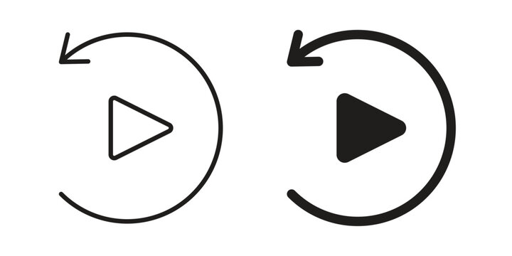 Playback icon symbol, logo illustration. Vector graphics web design.