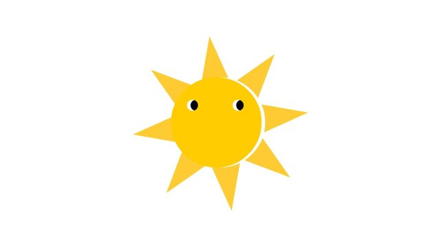 Sun icon animation on light background