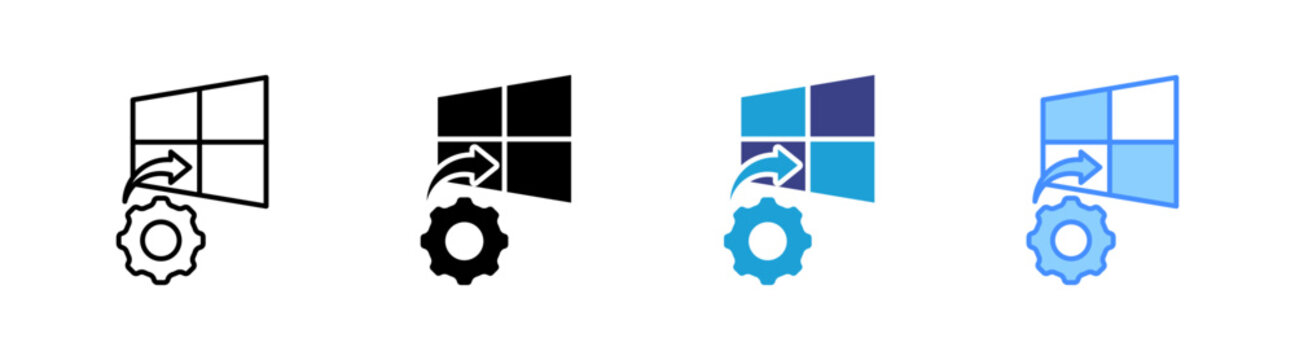 Window icon set multiple style collection