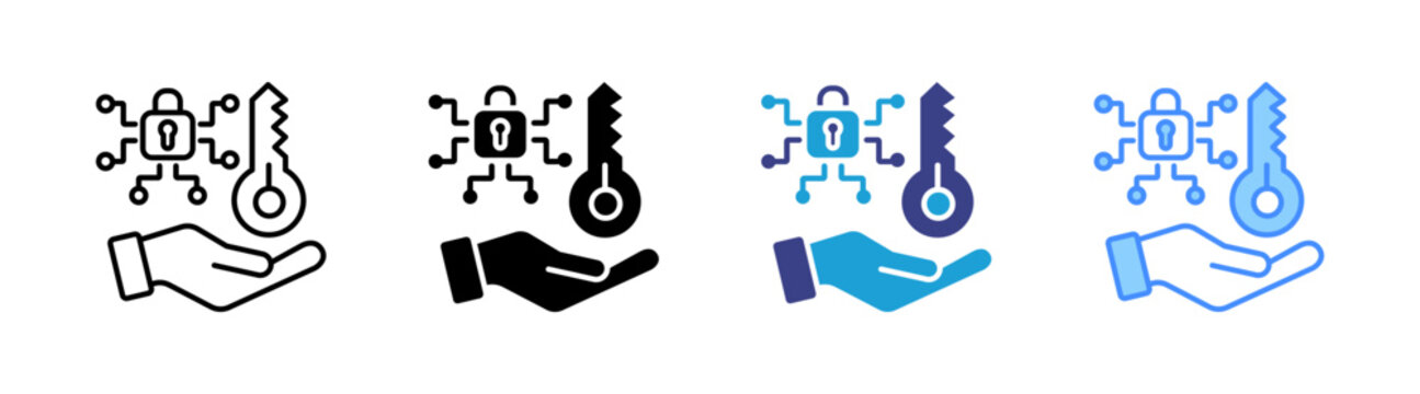 Access Control icon set multiple style collection