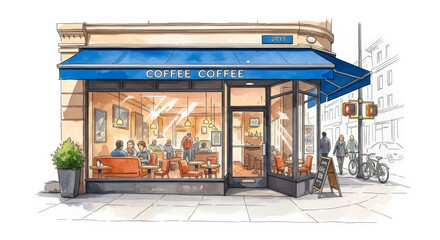 Cozy Urban Coffee Shop with Inviting Atmosphere and Warm Decor