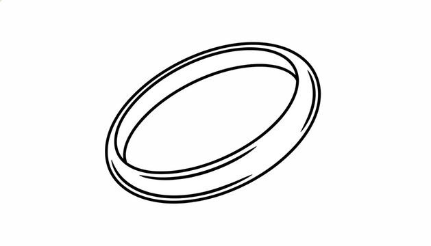 Simple Oval Ring Outline, Minimalist Geometric Shape, Clean Design Element